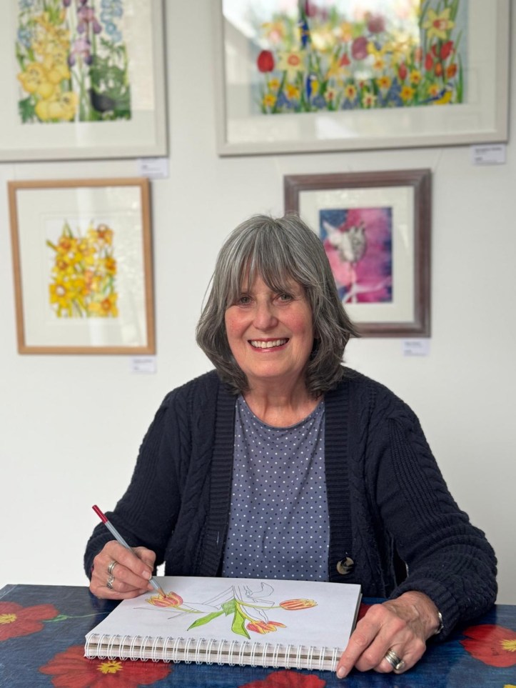 Siobhan working in her studio
